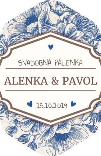 Svadobna palenka modra etiketa 043m