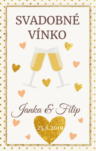 Svadobne vínko etiketa vineta 041m