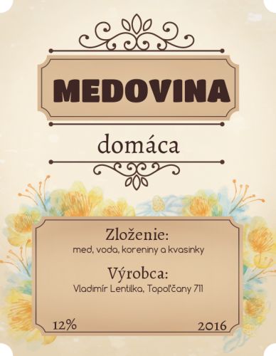 Samolepiaca etiketa na medovinu 004